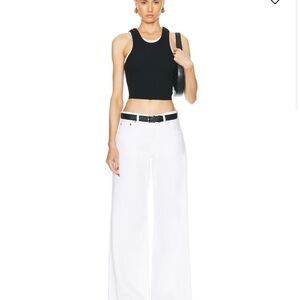 Agolde White Clara Wide-Leg Jeans